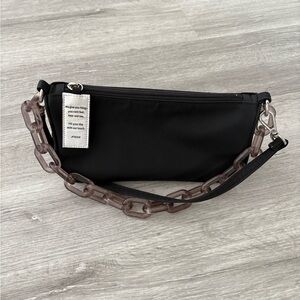 Nieeh envelope shoulder bag black nylon